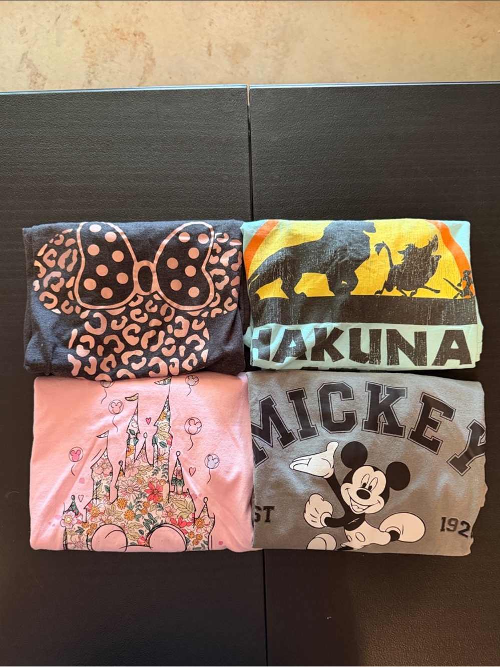 Lot of 4 Disney Size Large Graphic Shirts
